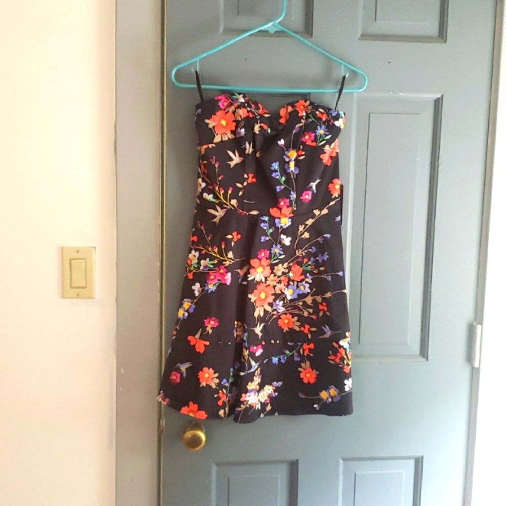 Express floral strapless dress